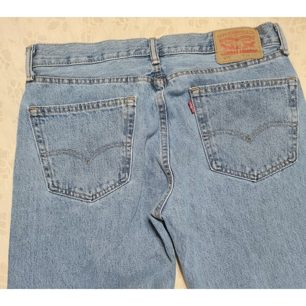 Vtg Levi's 505 Jeans Men's 34x32 Straight Retro Denim History Printed Pocket Tag - Picture 10 of 14